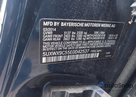 2014 BMW X3 xDrive28I from USA, damaged, VIN 5UXWX9C55E0D42537